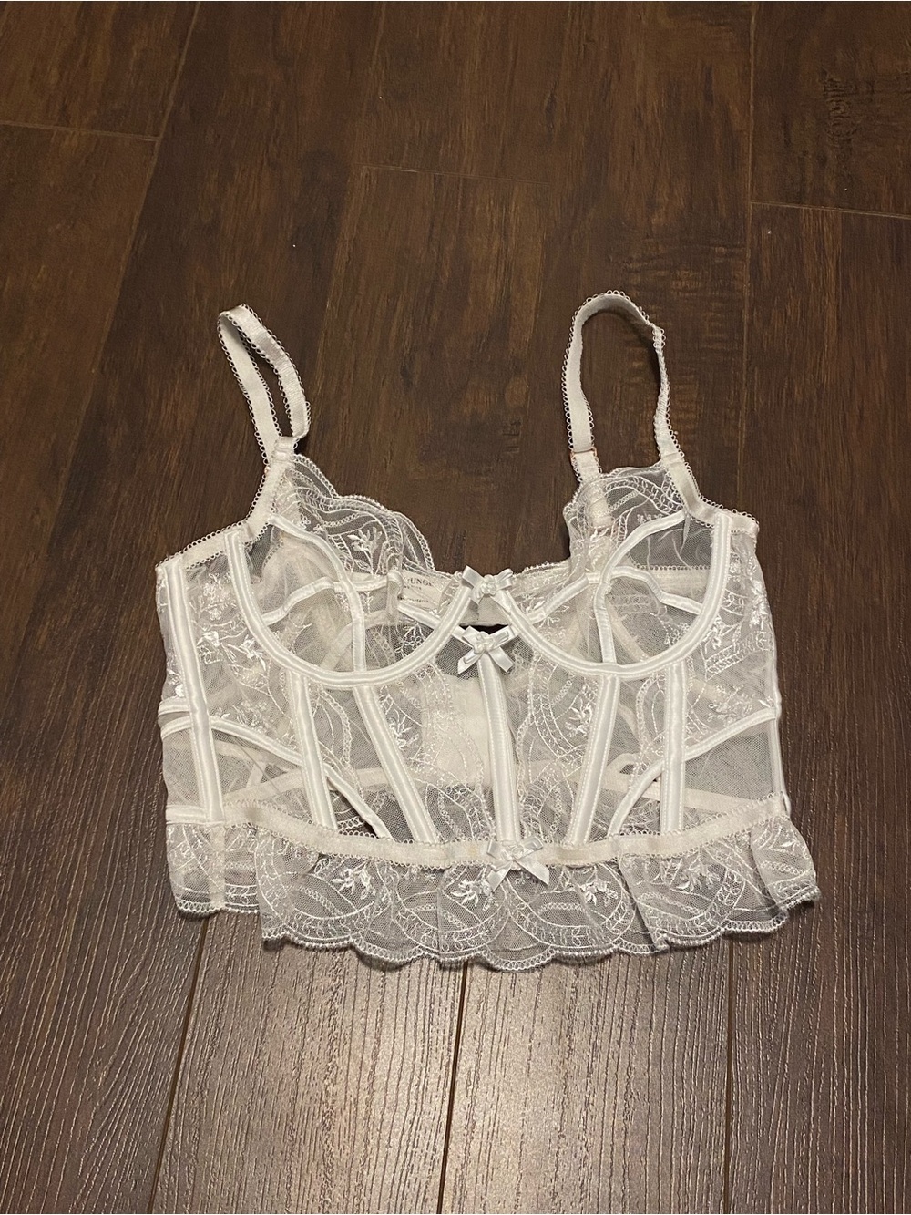 Lounge Lace Underwire Bustier Top in White